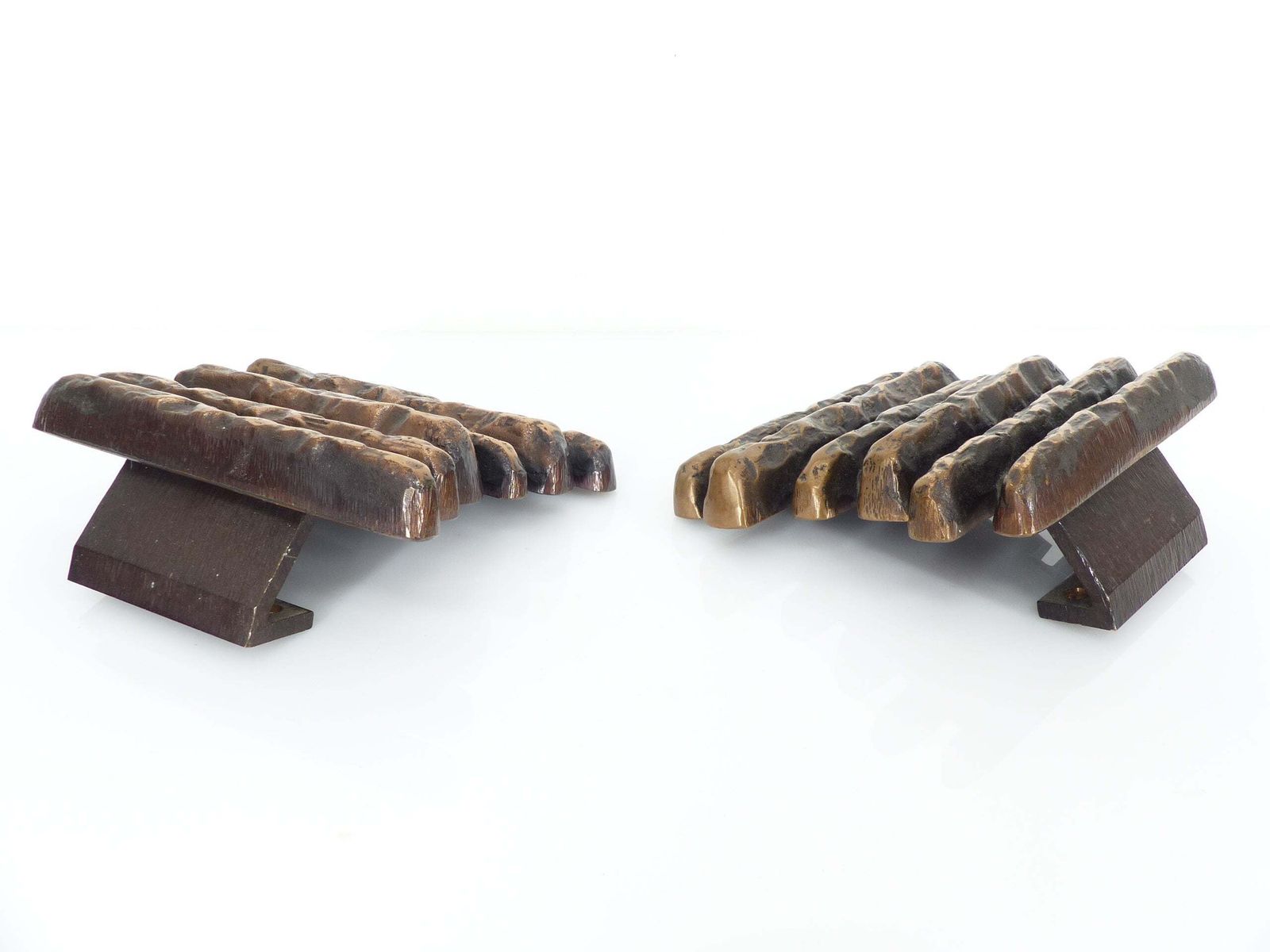 Brutalist Bronze Door Handles, Alpan, Germany, Circa 1970 photo Home Fixtures