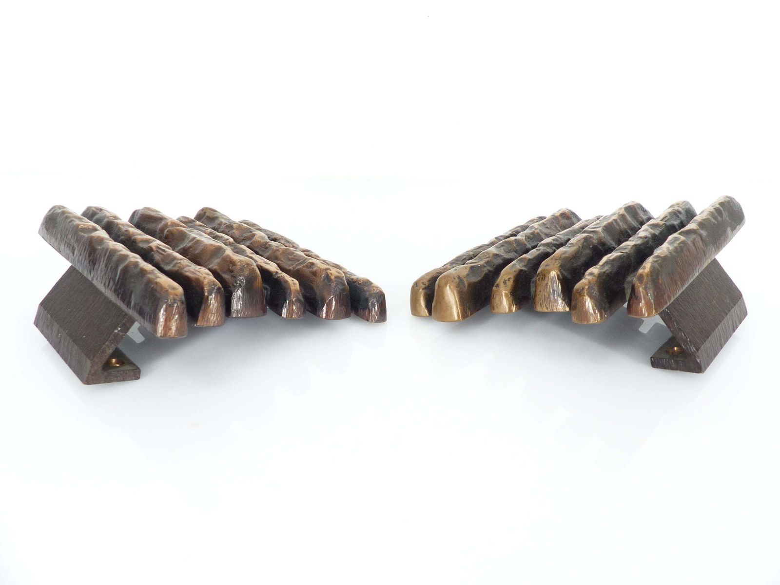Brutalist Bronze Door Handles, Alpan, Germany, Circa 1970 photo 2500.0