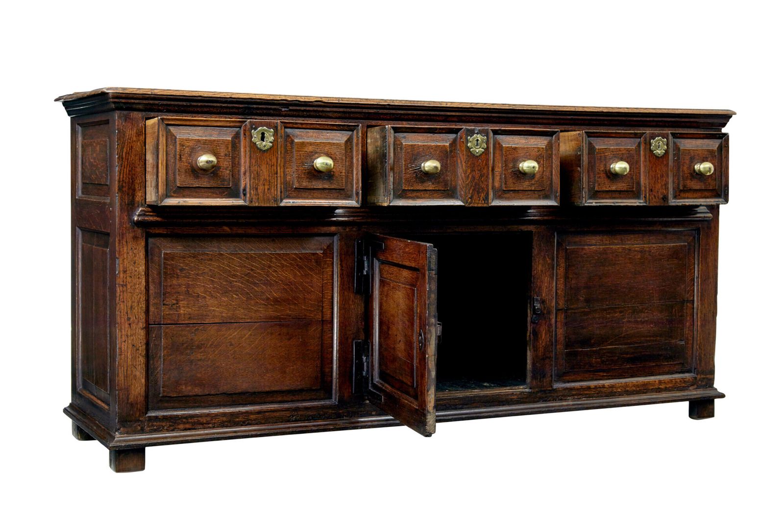Furniture English 18th Century Carved Oak Dresser photo