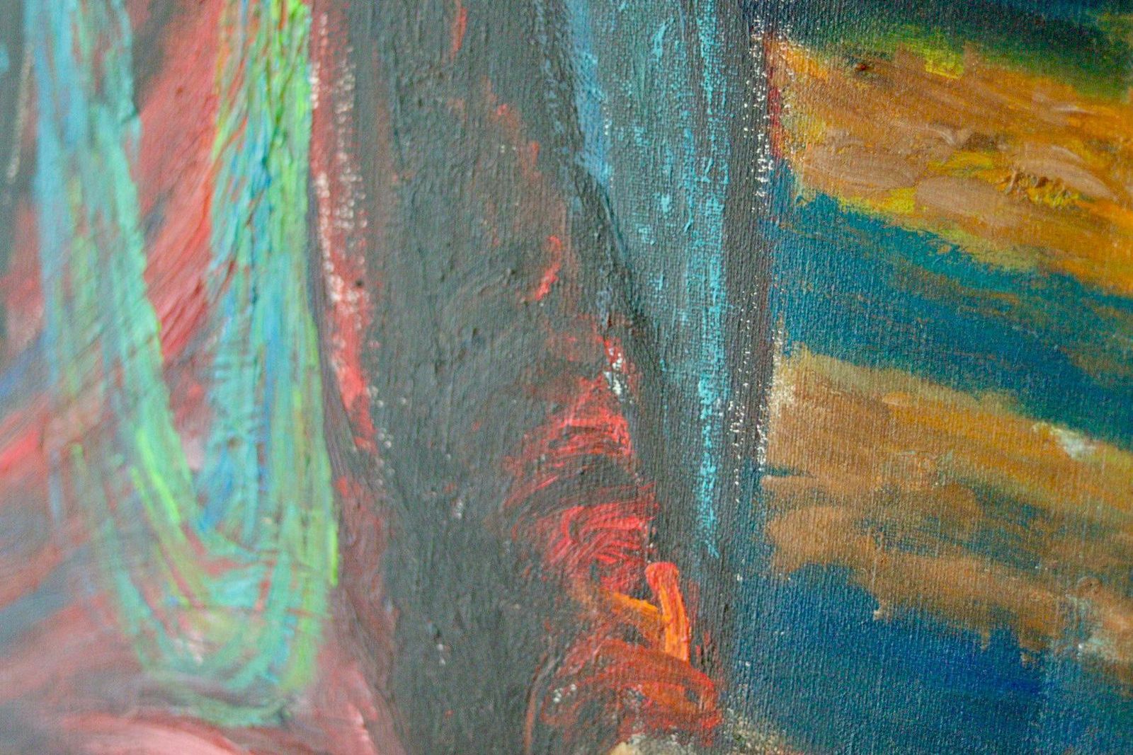 Mid Century Original Swedish Oil On Canvas "Two Women" By Nils Forsberg Vintage & Framed | 96 X 103 Cm (Approx. 37.8 X 40.6 Inches) photo vintage
