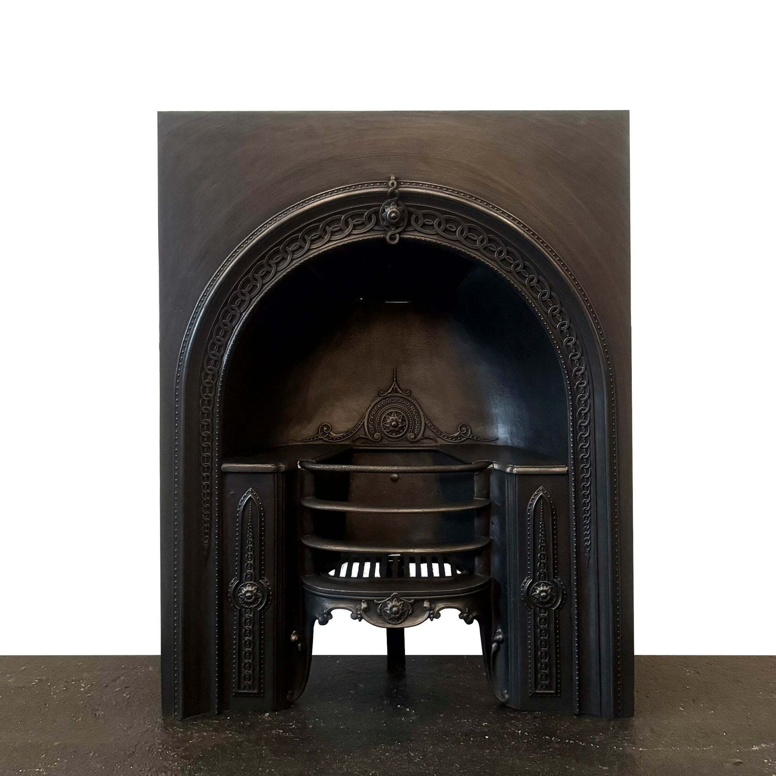 Antique Victorian Cast Iron Hob Grate Insert