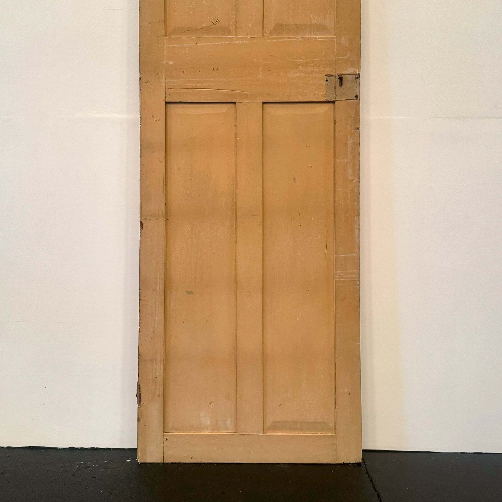 Georgian Solid Pine Panelled Door   226cm X 78cm photo vintage