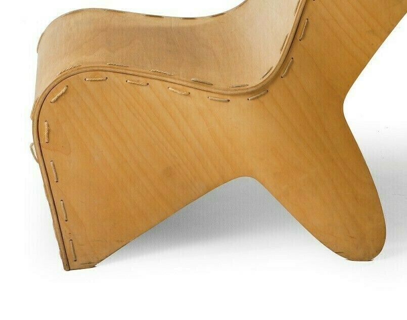 Mid Century Modern Ply Chair With String Detail photo for sale