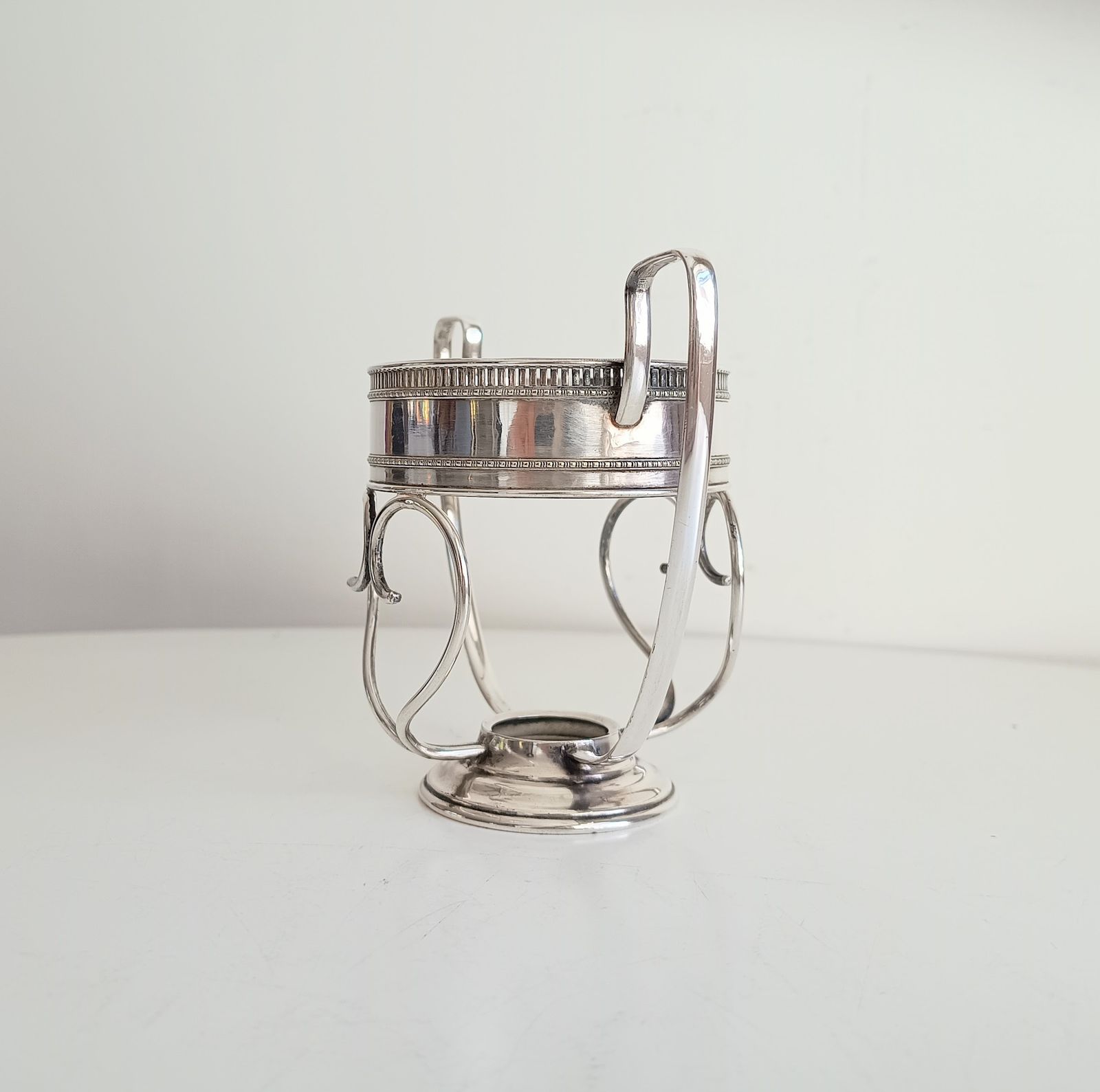 Silver Plate Neo Classical Red Wine Bottle Display Stand, Georgian Style photo 95.0