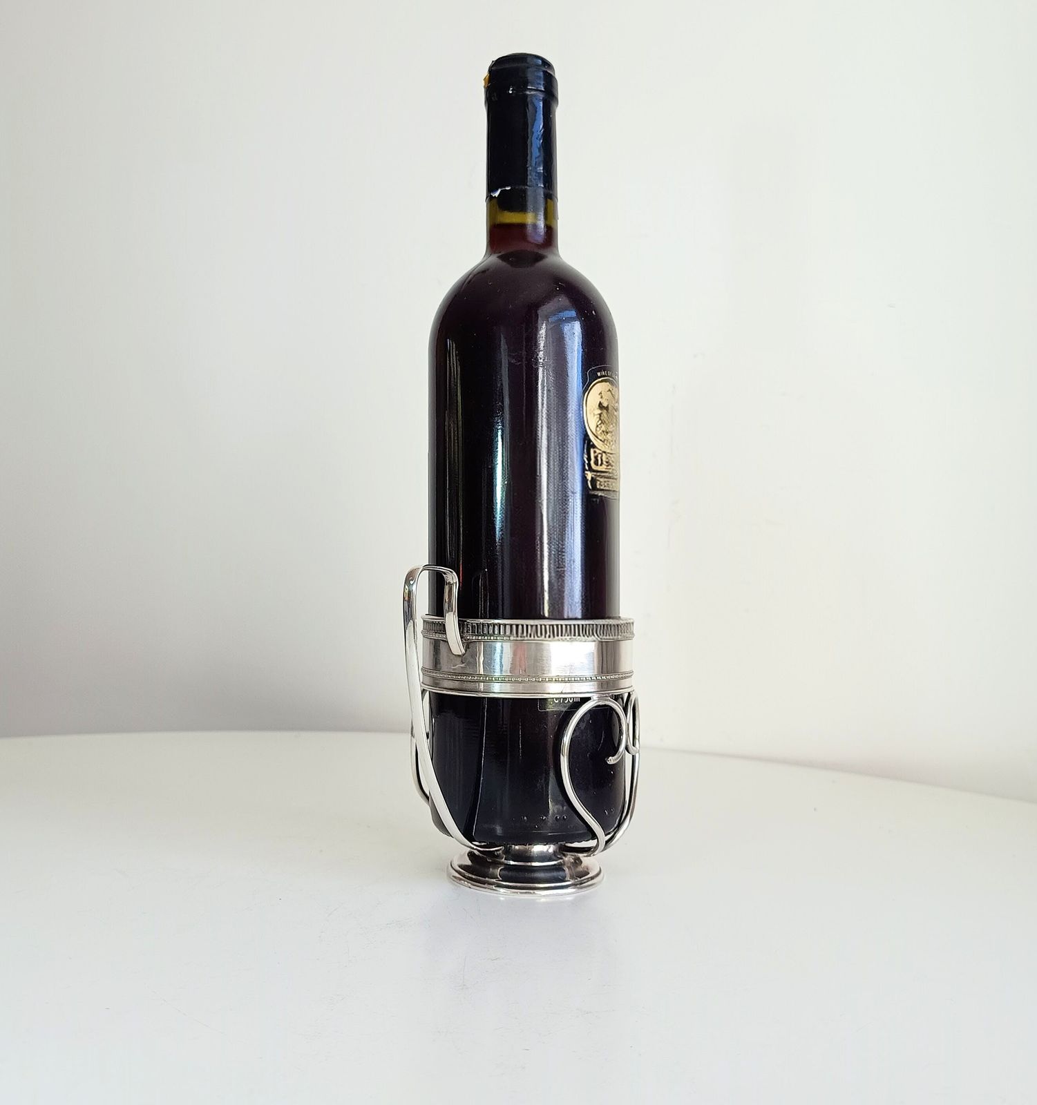 Silver Plate Neo Classical Red Wine Bottle Display Stand, Georgian Style photo buy