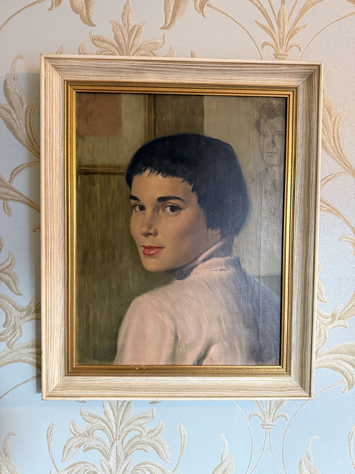 Mid Century Painting Of A Beautiful Women