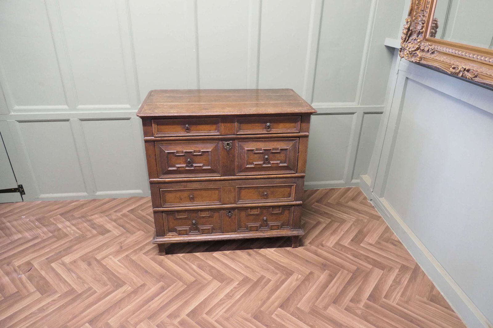 17th Century Oak Chest Of Drawers Or Garret Chest