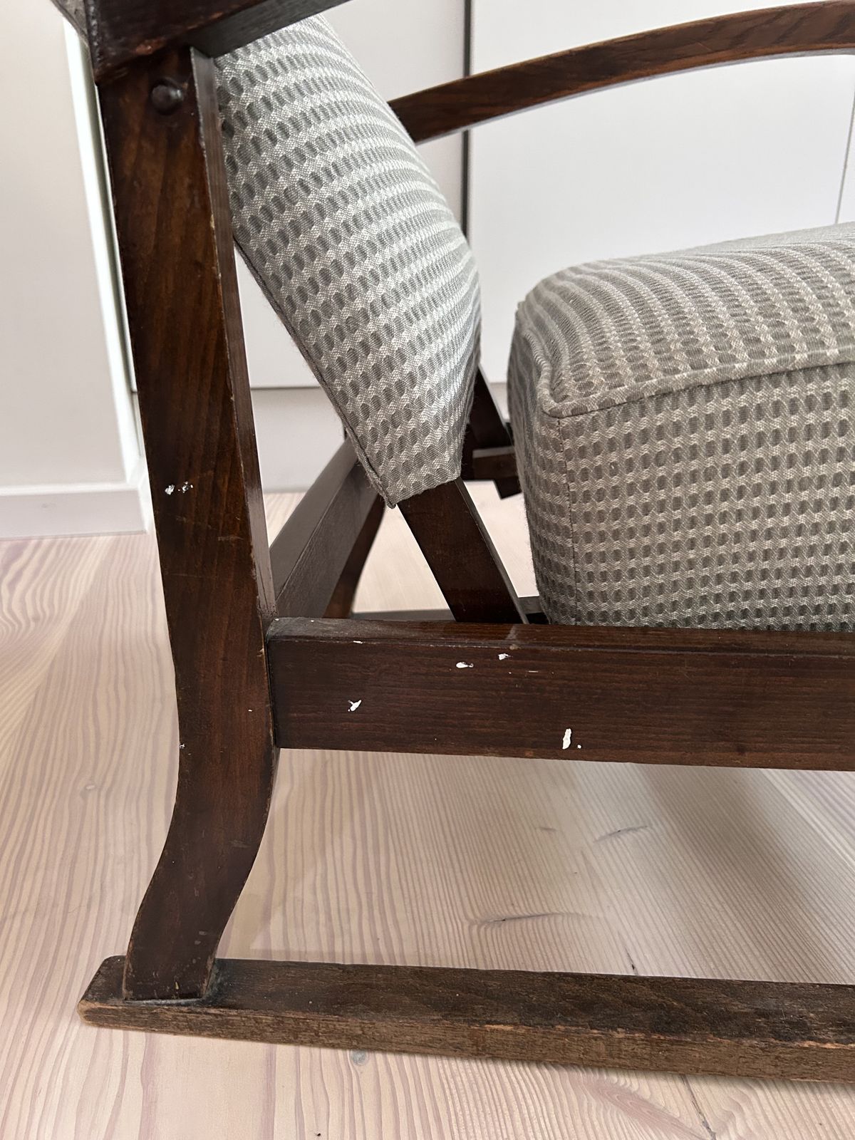 Pair Of Mid Century Upholstered Reclining Armchair