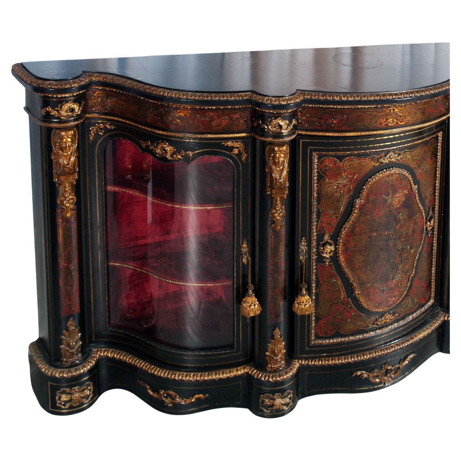 20th Cent French Boulle Style Sideboard With Brass Inlay And Gilt Bronze Mounts photo Furniture