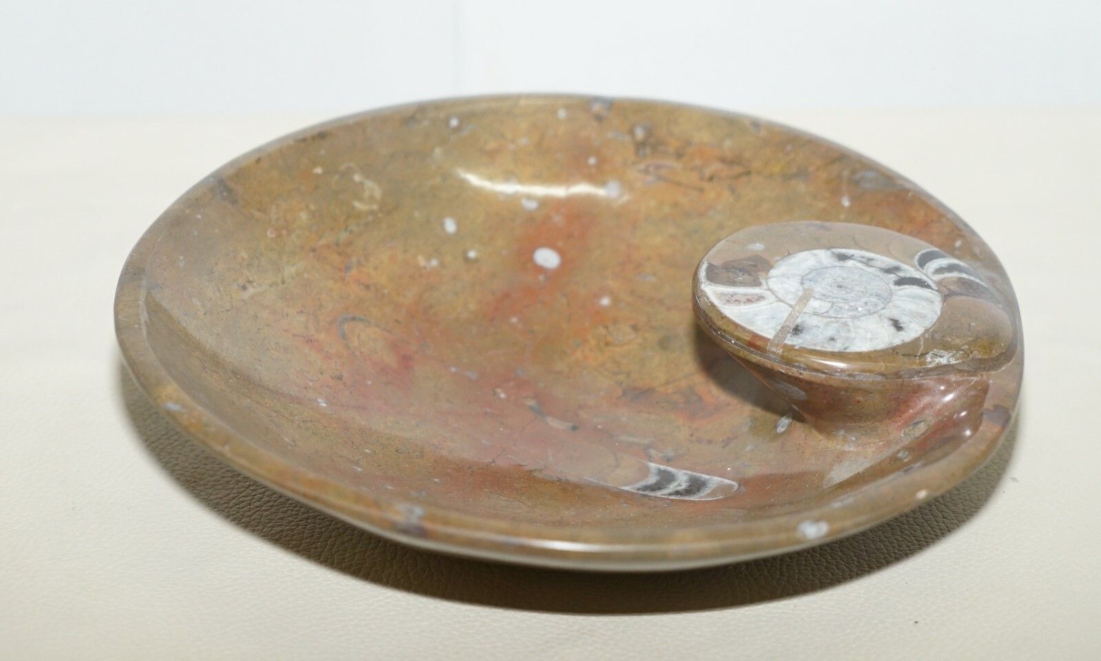 1 Of 4 Lovely Moroccan Ammonite Atlas Mountains Fossil Bowls Marble Finish photo for sale