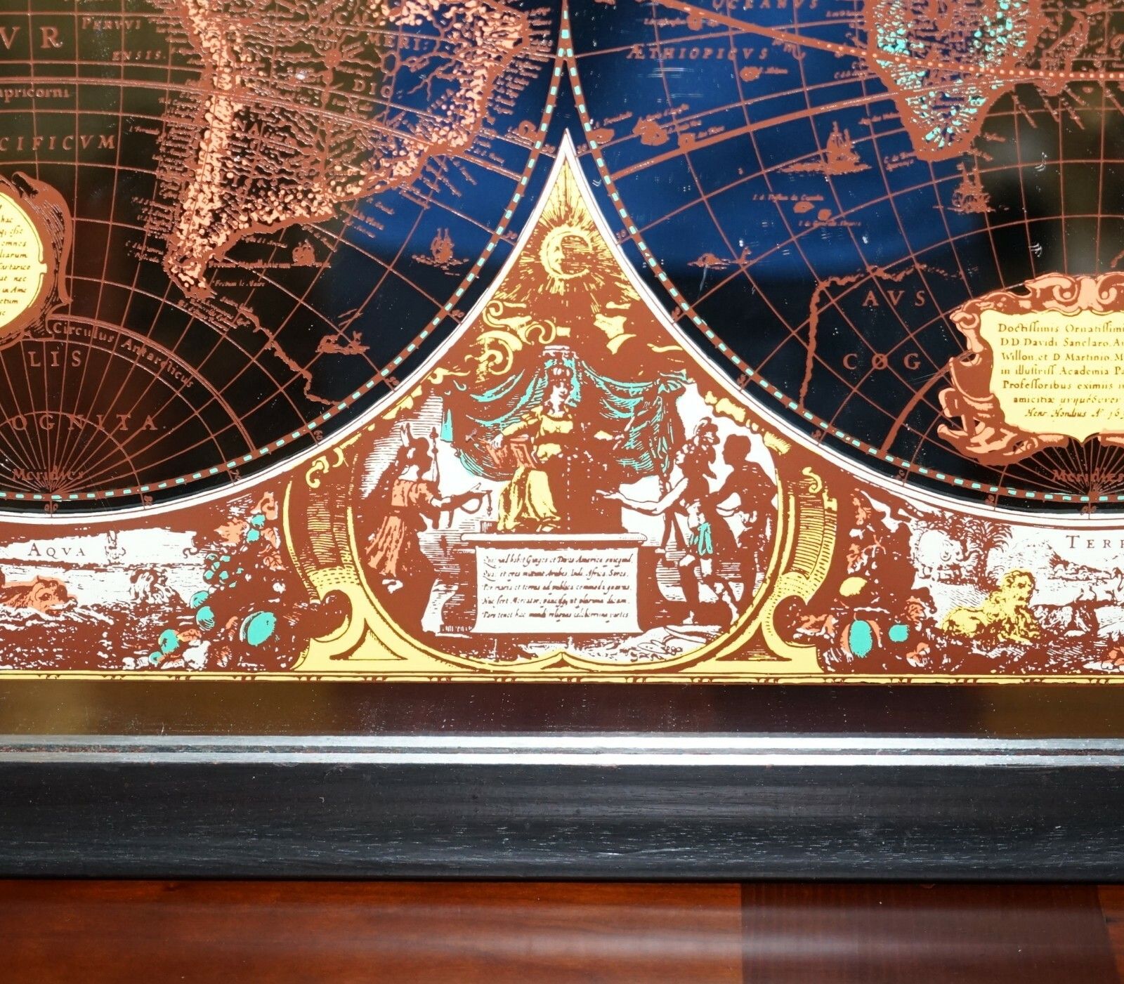 Vintage World Map Mirror Based On The Original By Johnson 1882 Military Campaign photo vinterior