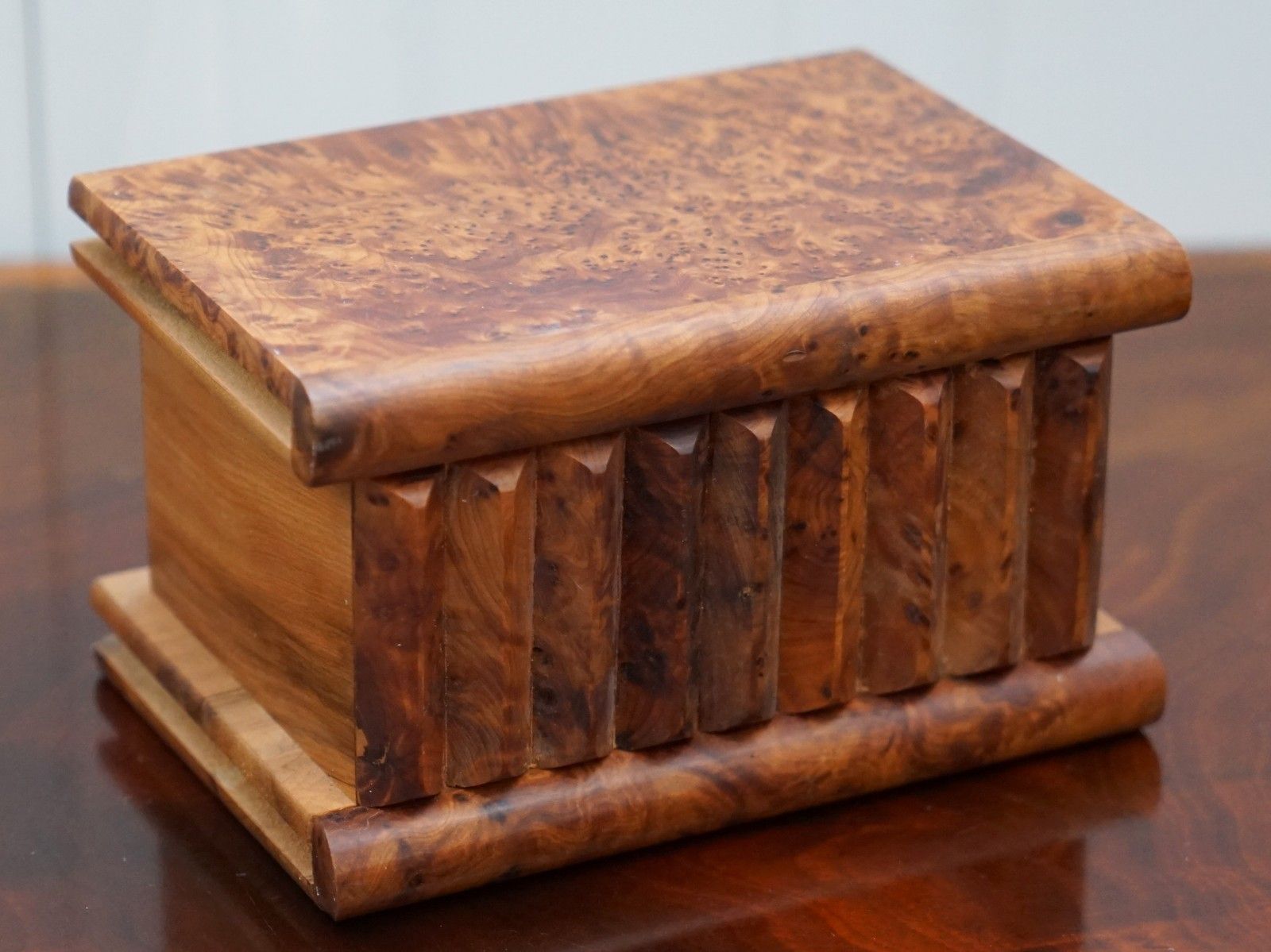 Lovely Antique Hand Made Burr Walnut Trinket Jewellery Box Stunning Patina photo furniture