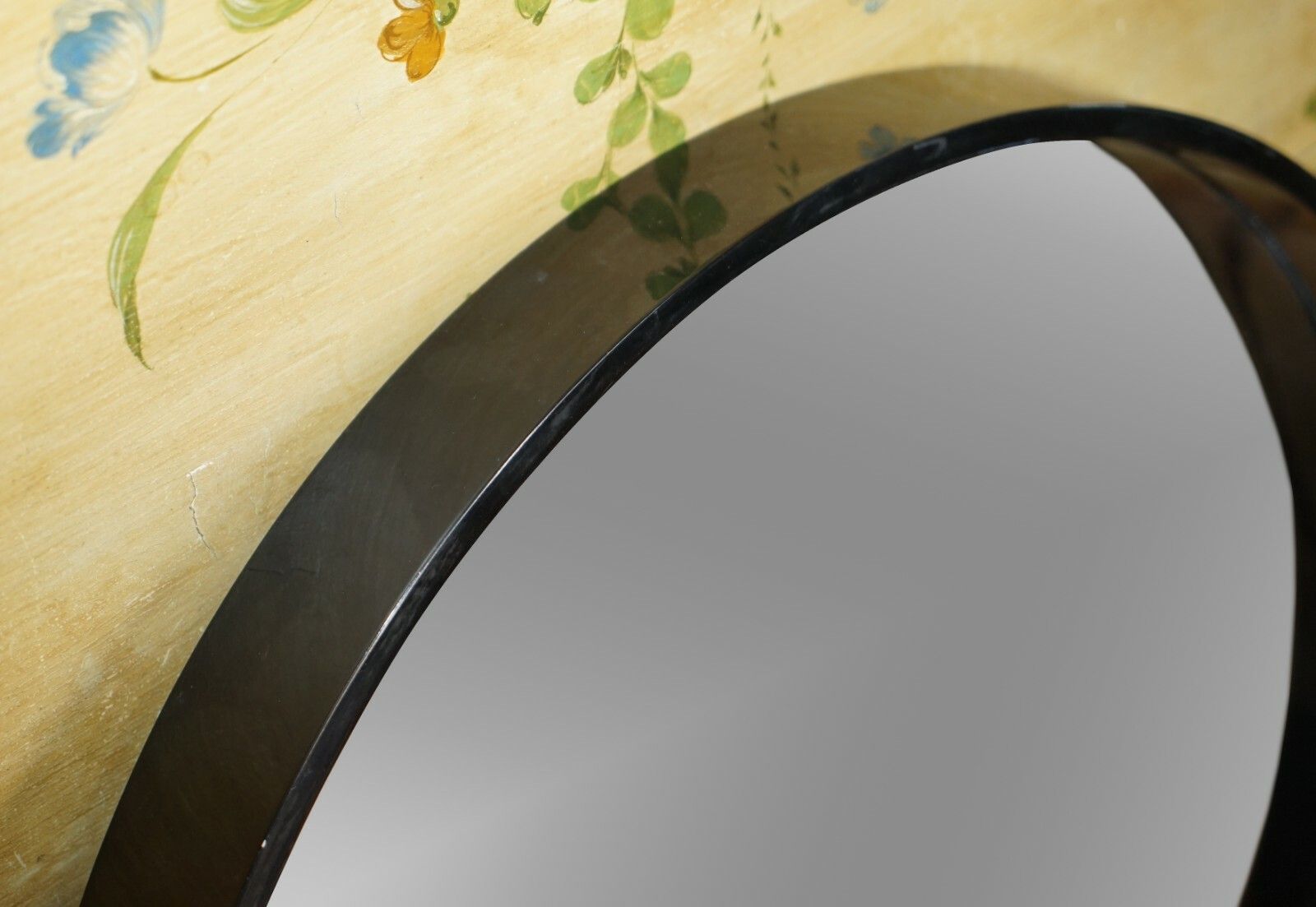 1 Of 7 Ebonised Black Round Wall Mirrors 65cm Wide, Lovely Display Pieces photo vinterior