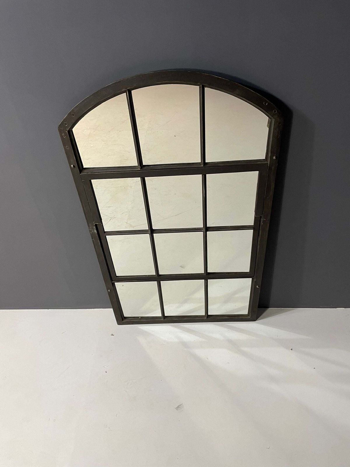 Industrial Iron Mirror With Patina, Czechoslovakia, 1960s photo buy