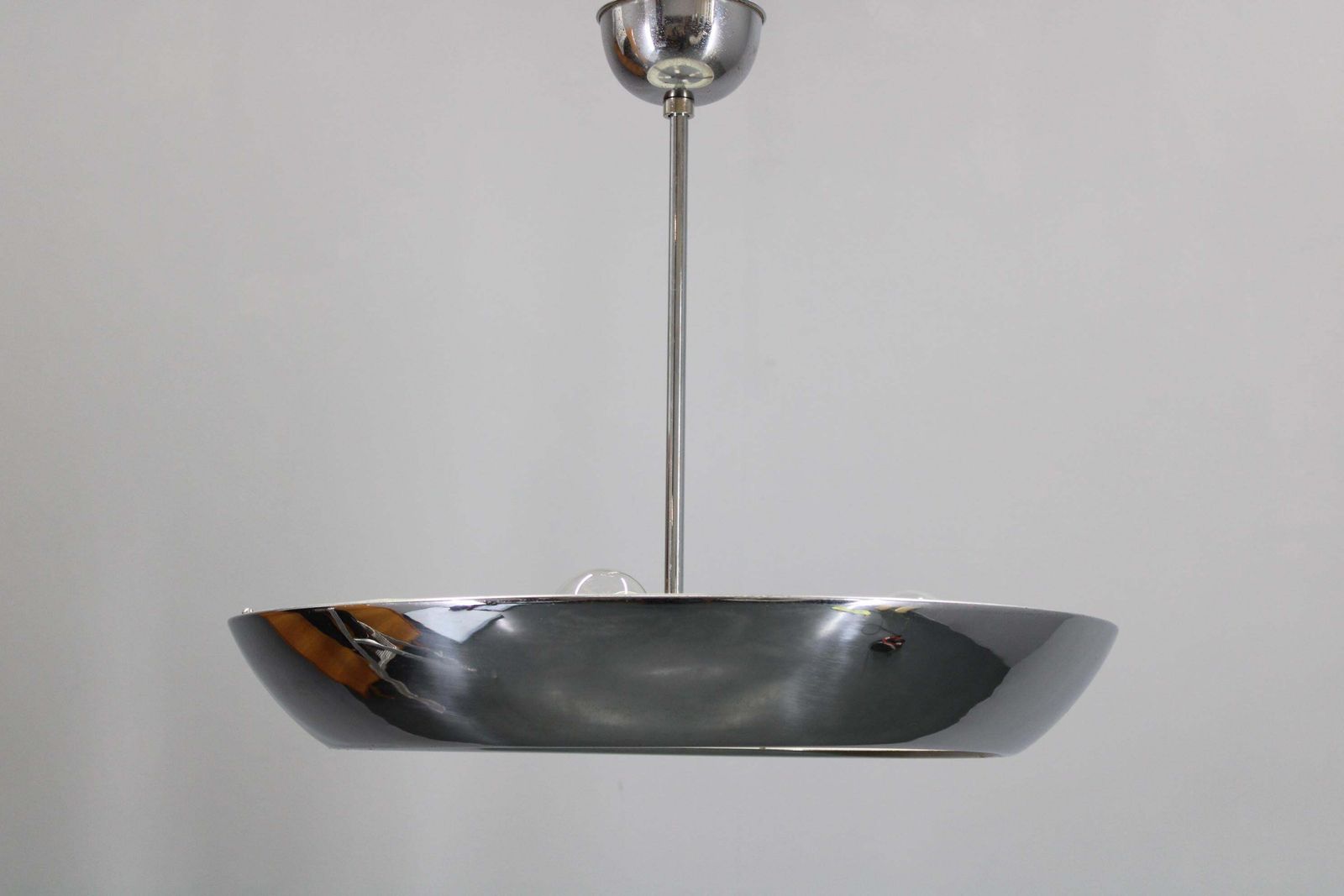 1930s Bauhaus  Chrome Plated Chandelier "Ufo" By Josef Hurka For Napako photo for sale