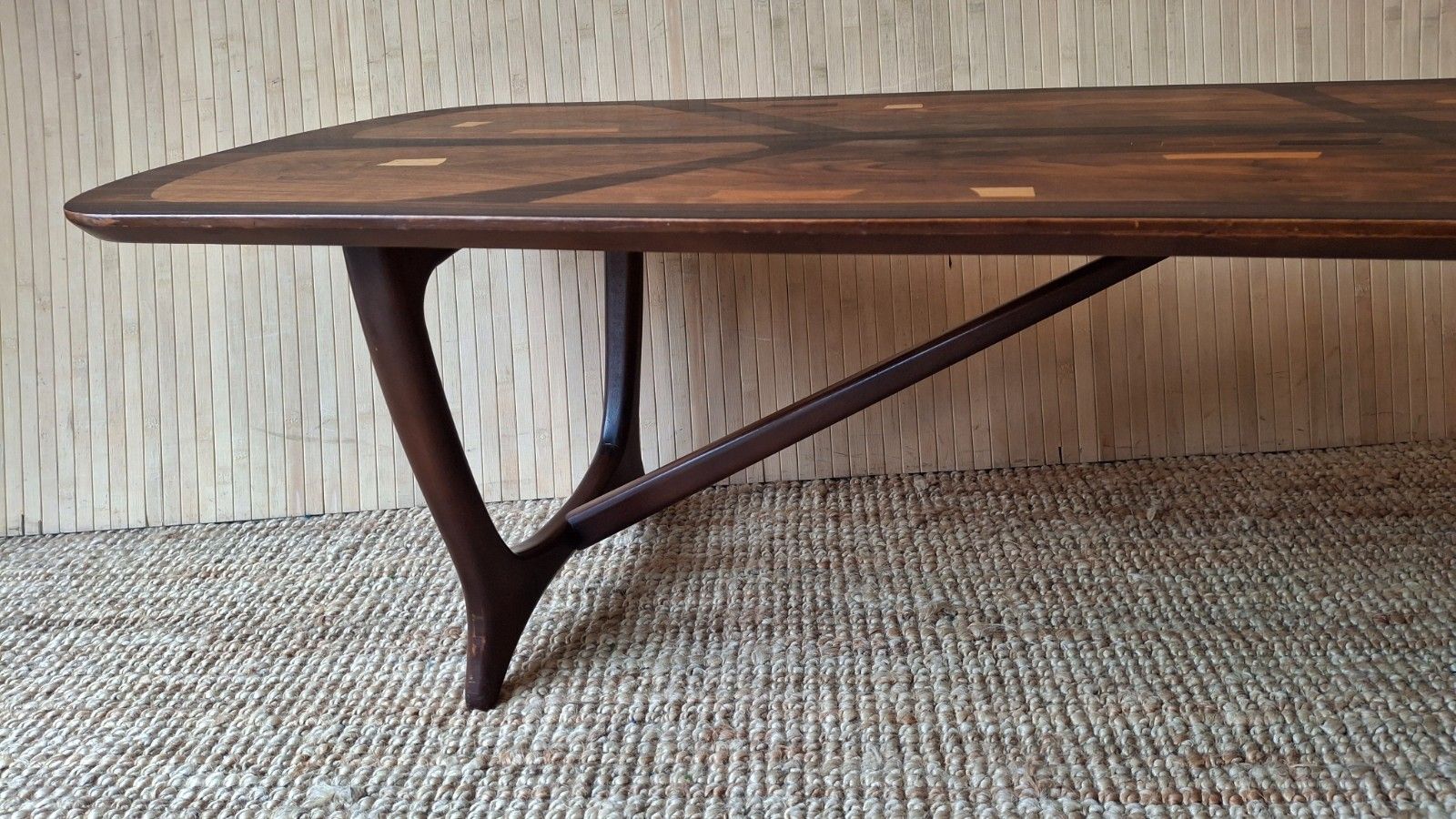 Fab Vintage Mid Century 50s 60s Everest Heals Long Tom Marquetry Coffee Table photo vintage