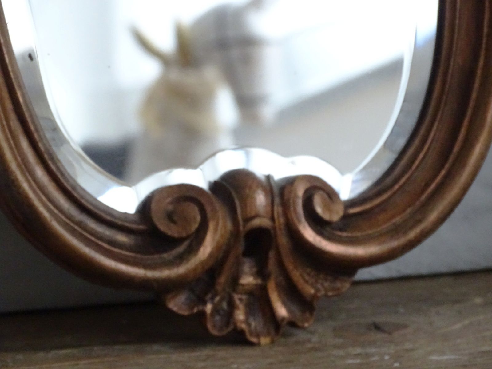Home Decor Antique Ornate Bevelled Wall Mirror In Carved Wooden Frame, Baroque Style photo