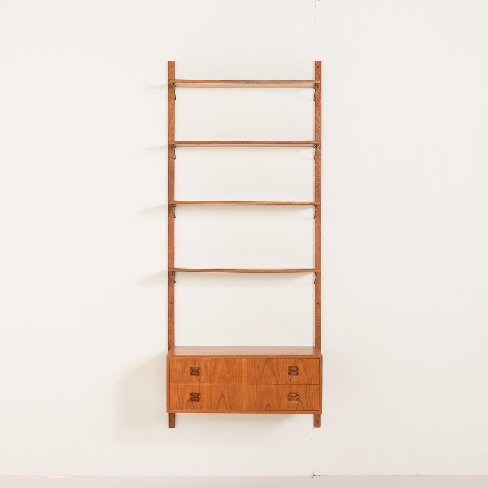 Scandinavian Vintage Teak Wall Unit, Denmark 1970s photo 956.0