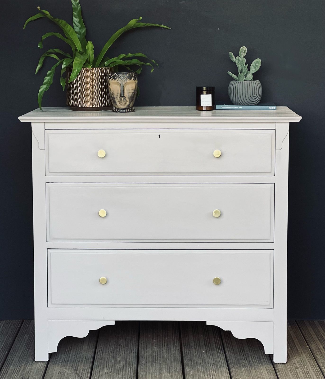 Greyish White Chest Of Drawers
