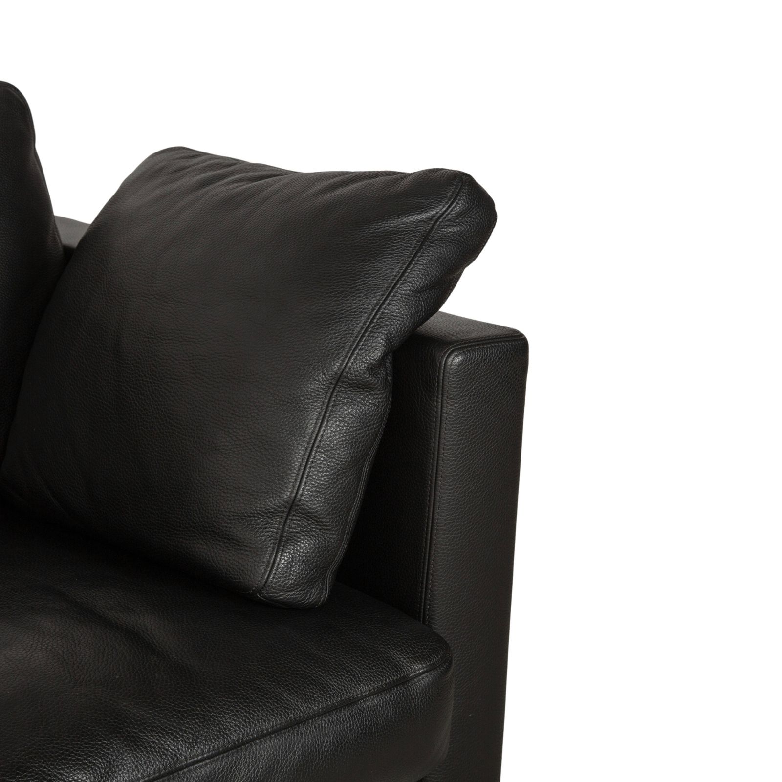 photo furniture Canapé 2 places Erpo CL 500 en cuir noir, avec appuie-tête à réglage manuel