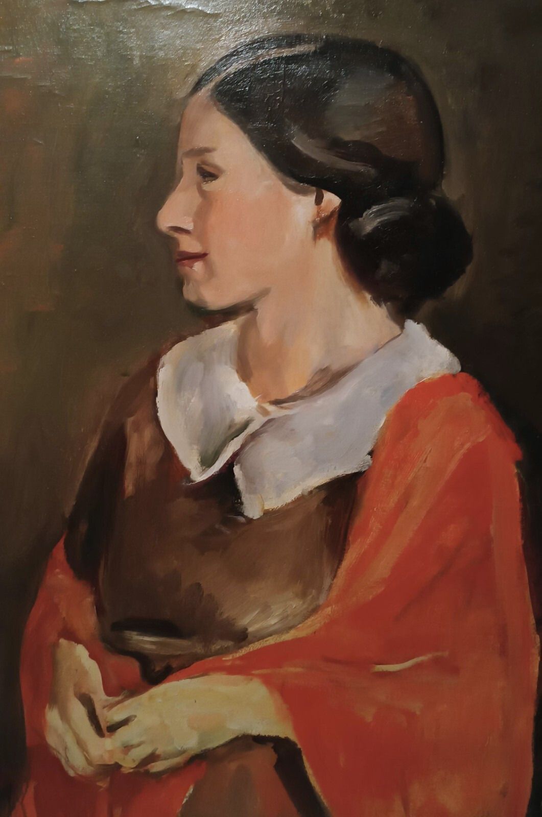 Antique Painting Female Portrait Oil On Canvas Ennio Pozzi (1893 1972) photo 426.0
