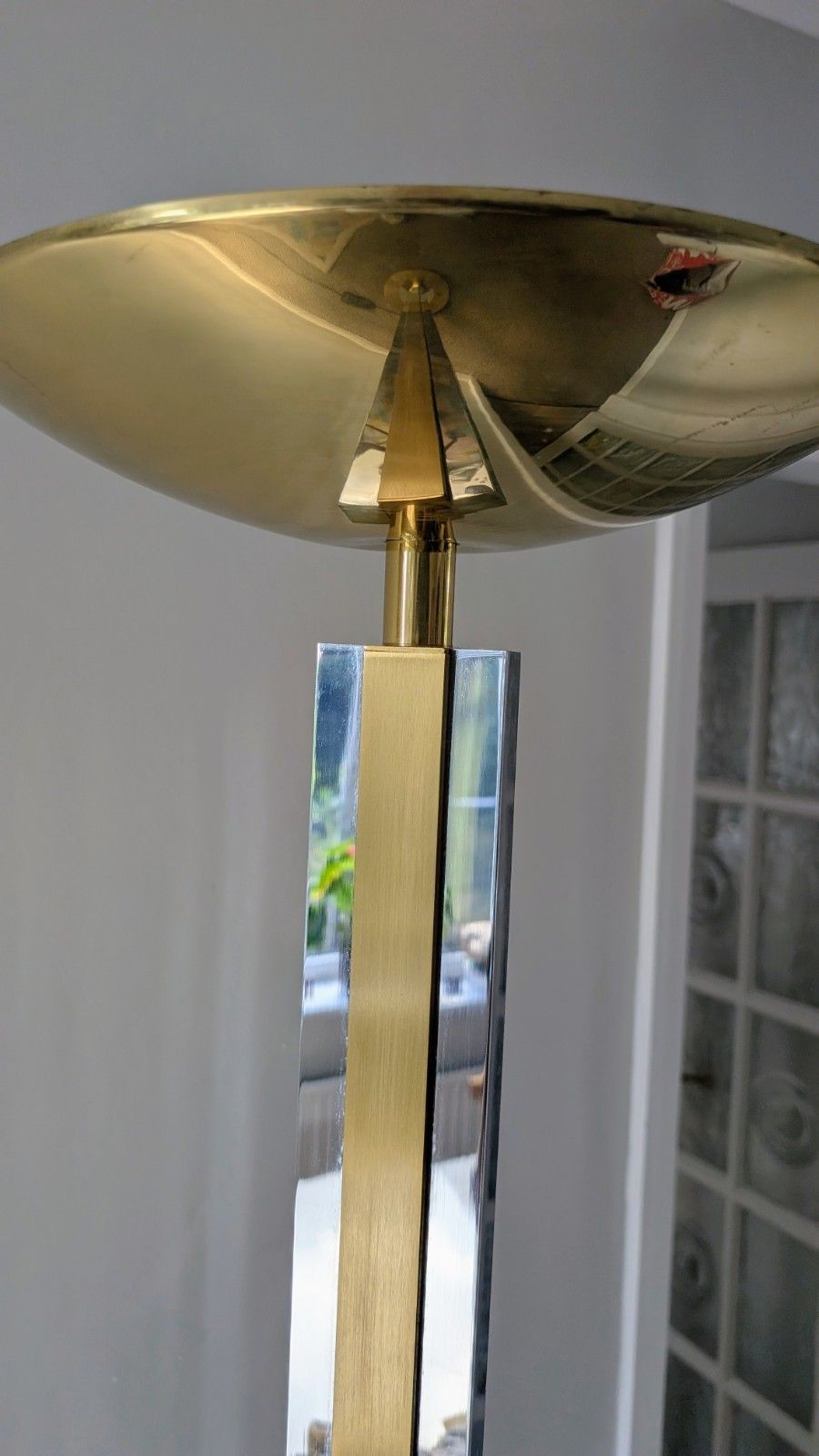 Italian Hollywood Regency Brass Chrome Gold Floor Light Zevi Rega Art Deco Rizzo photo Lighting