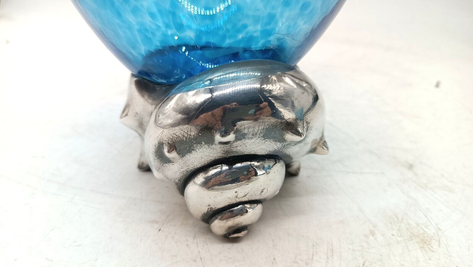 Large Rcr Glass Cup Glue Base Snail 925 Silver Carapelli & Enmiaries photo 150.0