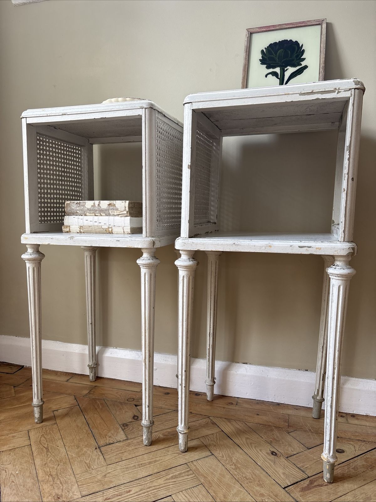 A Painted Pair Of Vintage Parisian Side Tables