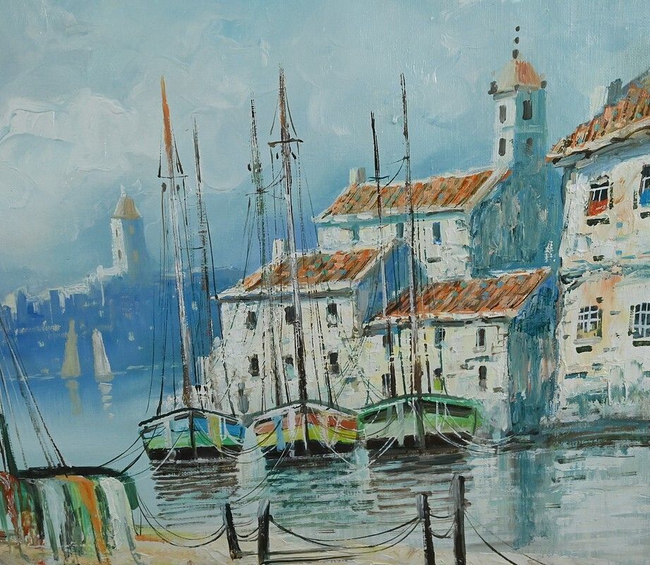 Marine Painting Under Glass, Signed Xavier Miranda – 2nd Part 20th Century photo buy