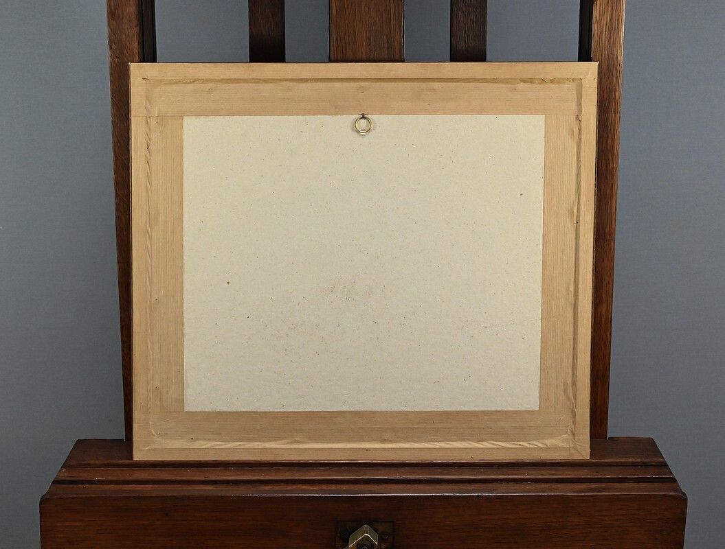 photo vinterior Marine Painting Under Glass, Signed Xavier Miranda – 2nd Part 20th Century