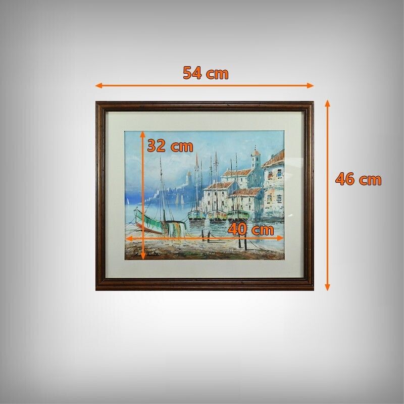 photo buy Marine Painting Under Glass, Signed Xavier Miranda – 2nd Part 20th Century