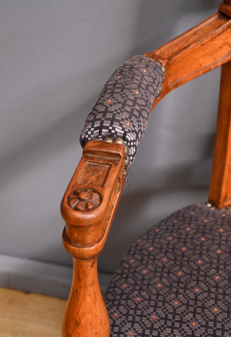 Pair Of Stained Beech Armchairs – Early 20th Century photo vintage