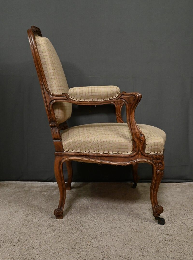 photo for sale Louis XV Style Beechwood Armchair – Mid 19th Century