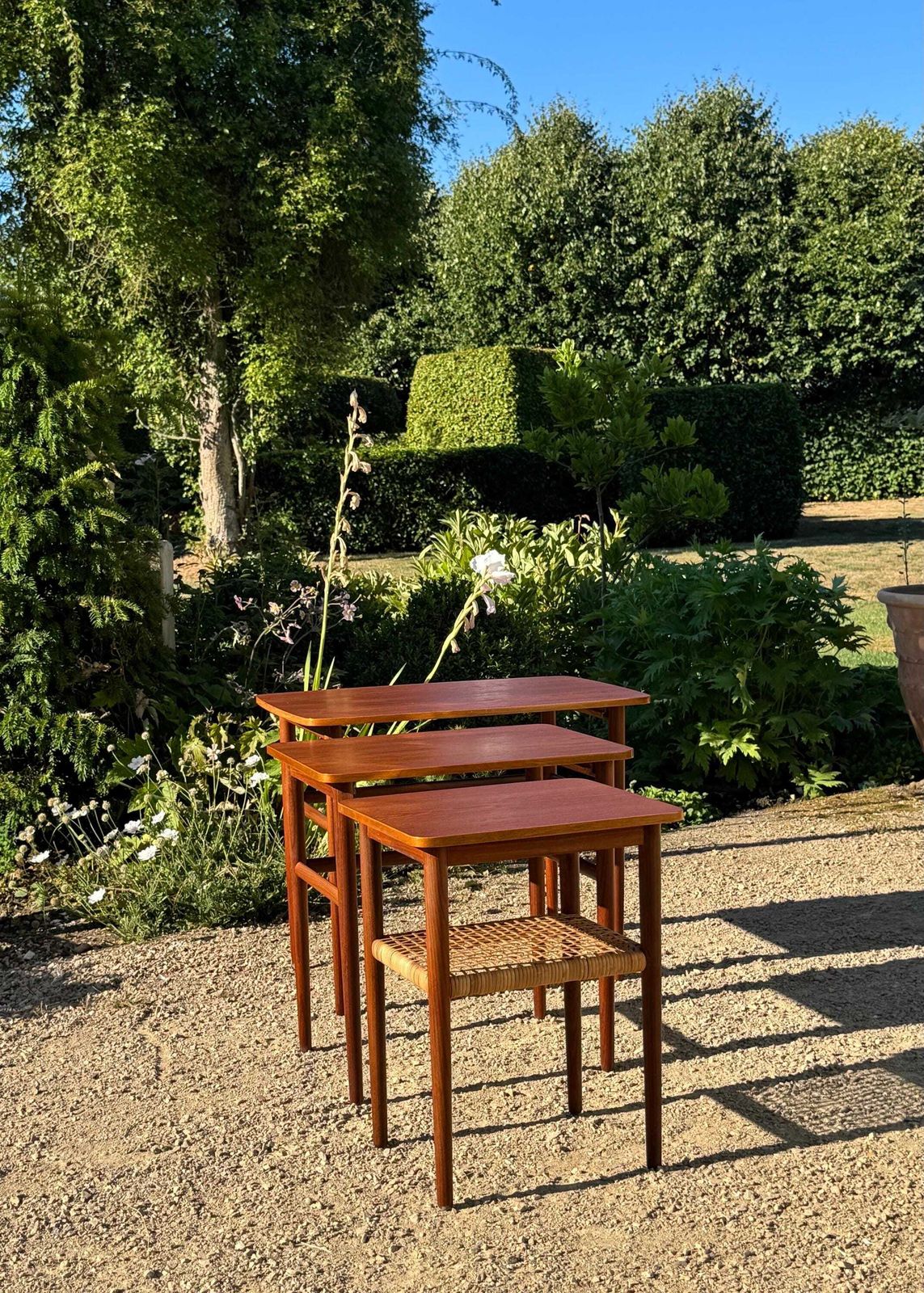Mid Century Modern Teak Nesting Tables By Johannes Anderson For Silkeborg Danish Design 1960 photo buy