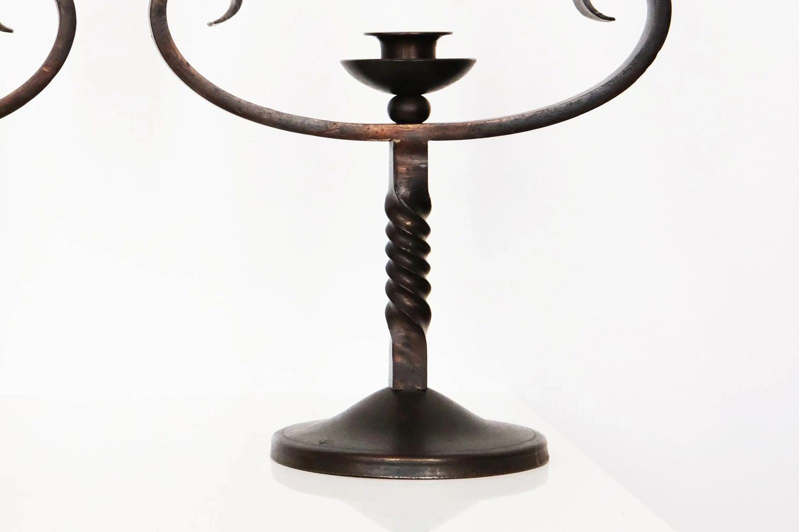 20th Century Pair Of Brown Wrought Iron Candelabras Signed By Charles Piguet photo furniture