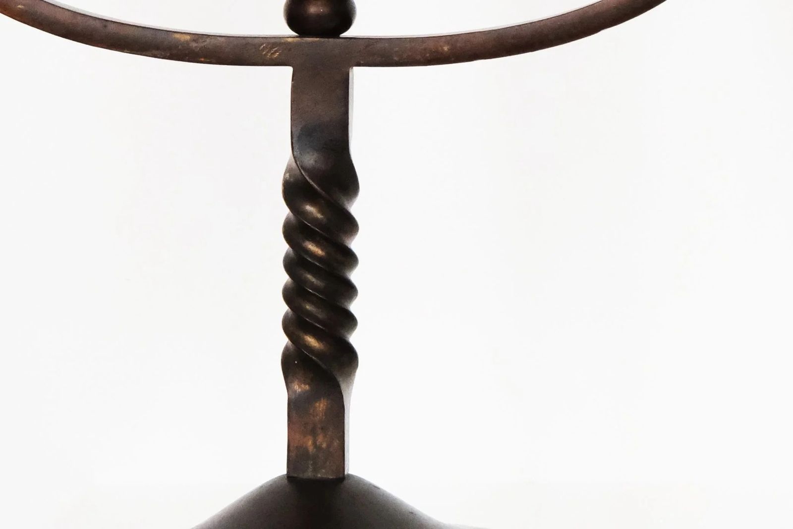 20th Century Pair Of Brown Wrought Iron Candelabras Signed By Charles Piguet photo Home Decor