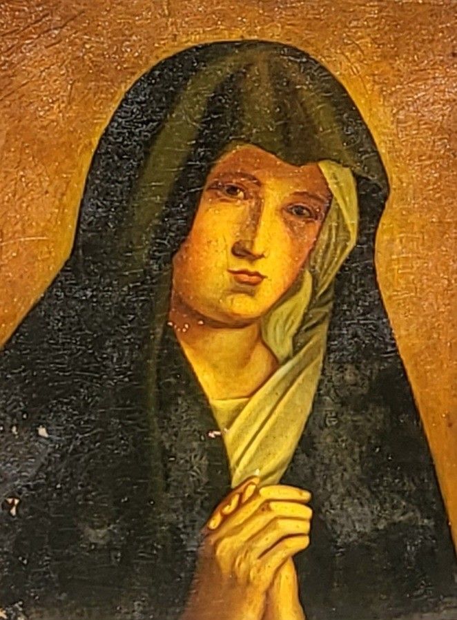 French School Eighteenth Century Xlxè Virgin Mary. Oil Painting On Canvas. To Restore photo buy