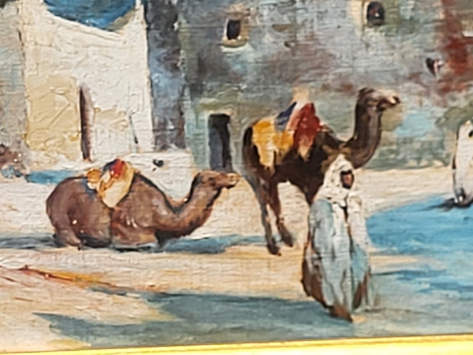 2 Signed Paintings.  Orientalism. Oil Painting On Canvas And Panel. photo Art