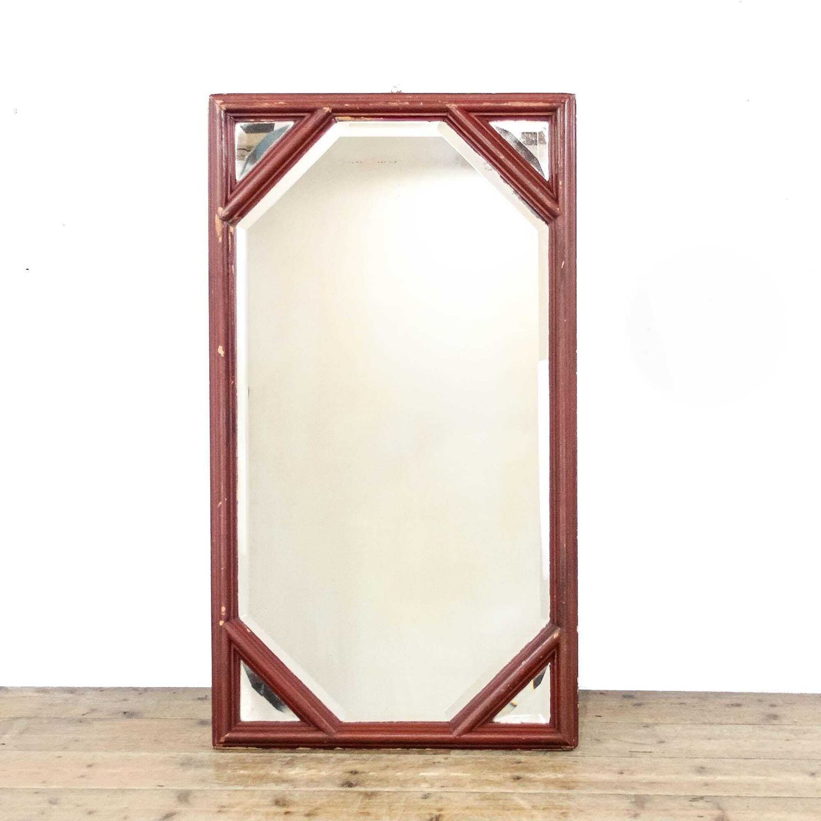 Antique 19th Century Painted Wall Mirror With Bevelled Plate | Over Mantle Mirrors | Pair Mirrors | Maple Mirrors (M 6337)