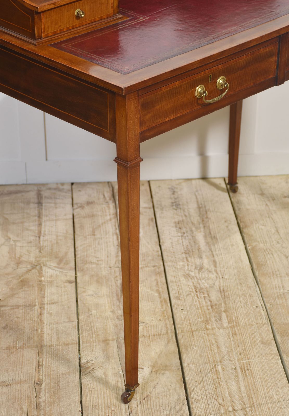Mahogany Writing Desk With Satinwood Inlay photo vintage