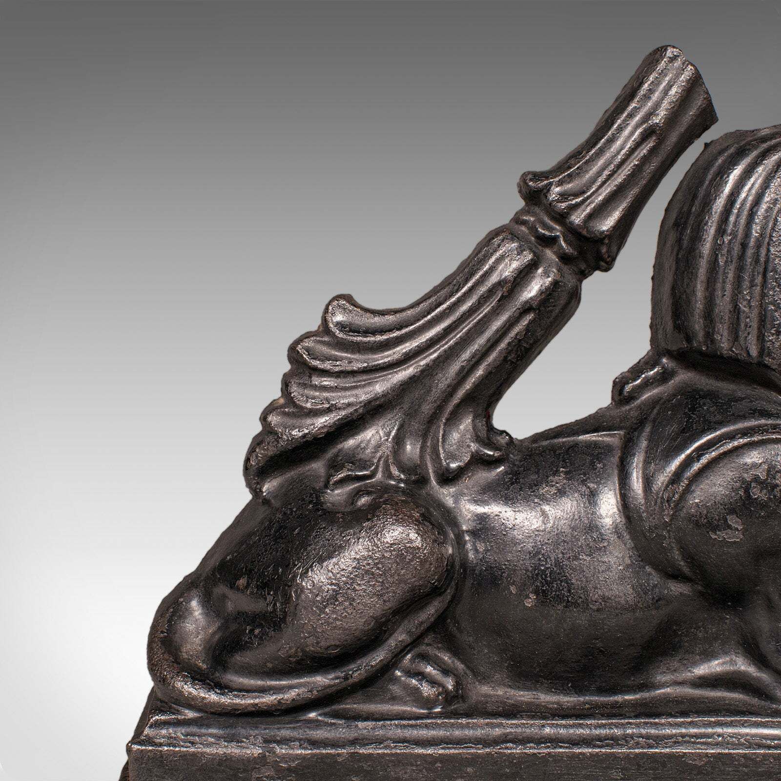 photo furniture Antique Egyptian Revival Doorstop, English Cast Iron Sphinx, Regency, Circa 1830