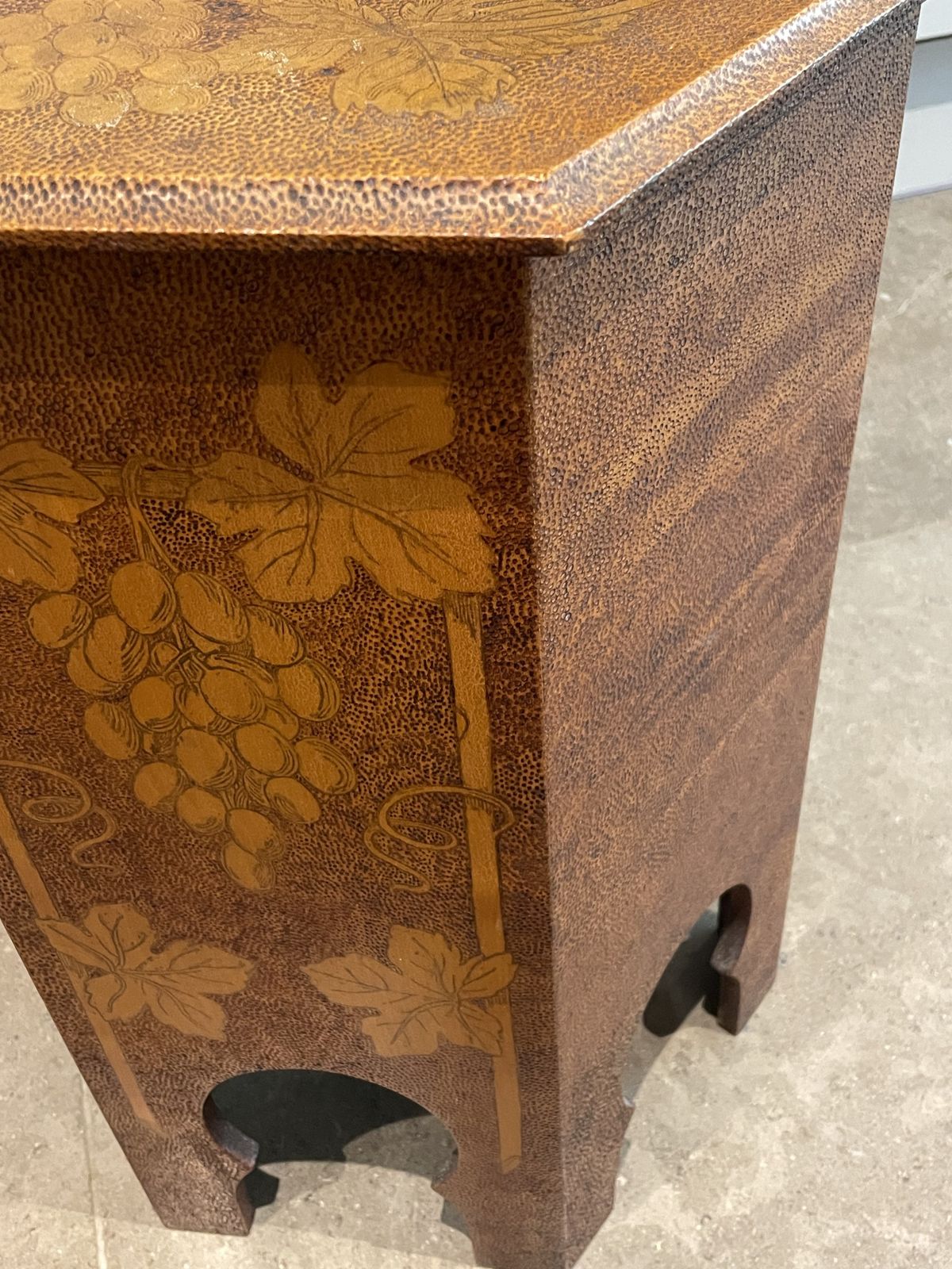 Antique Poker Work Wine Cooler / Side Table photo Furniture