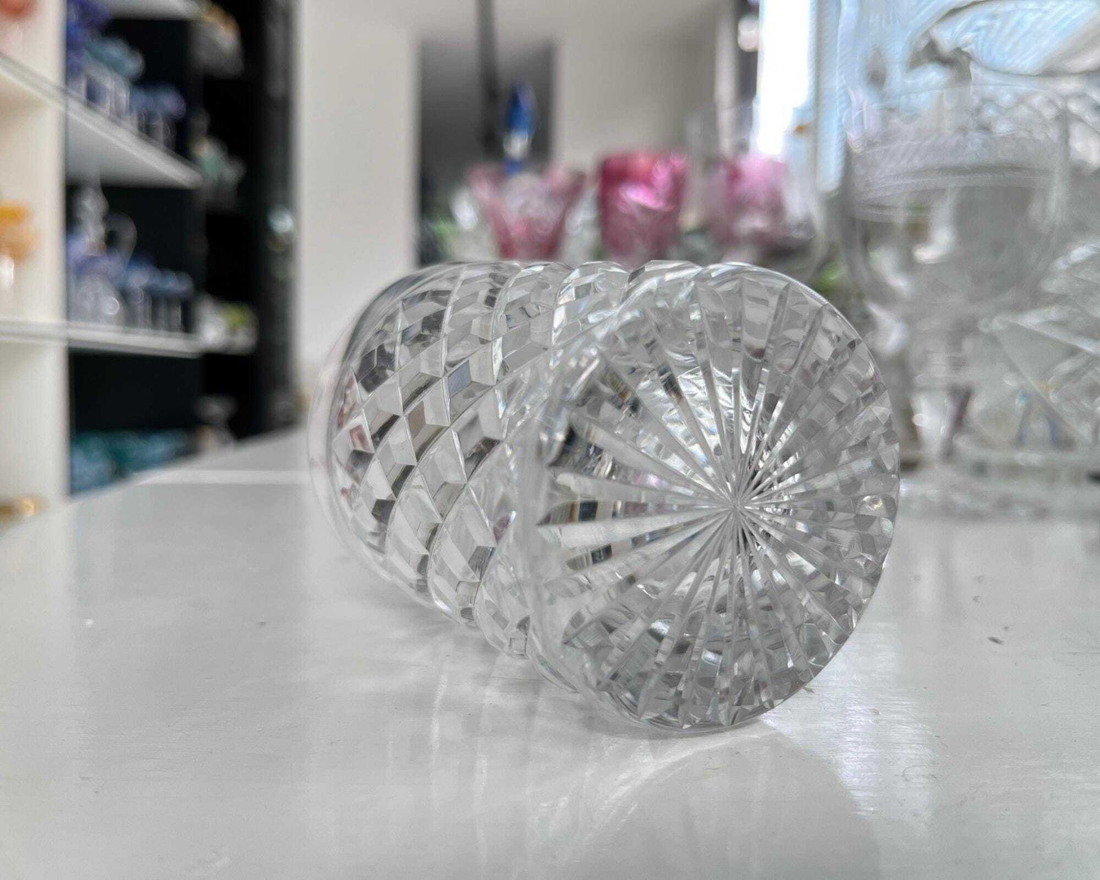 Val Saint Lambert Whiskey Glasses | 6pcs | Crystal Diamond Cut photo Home Decor