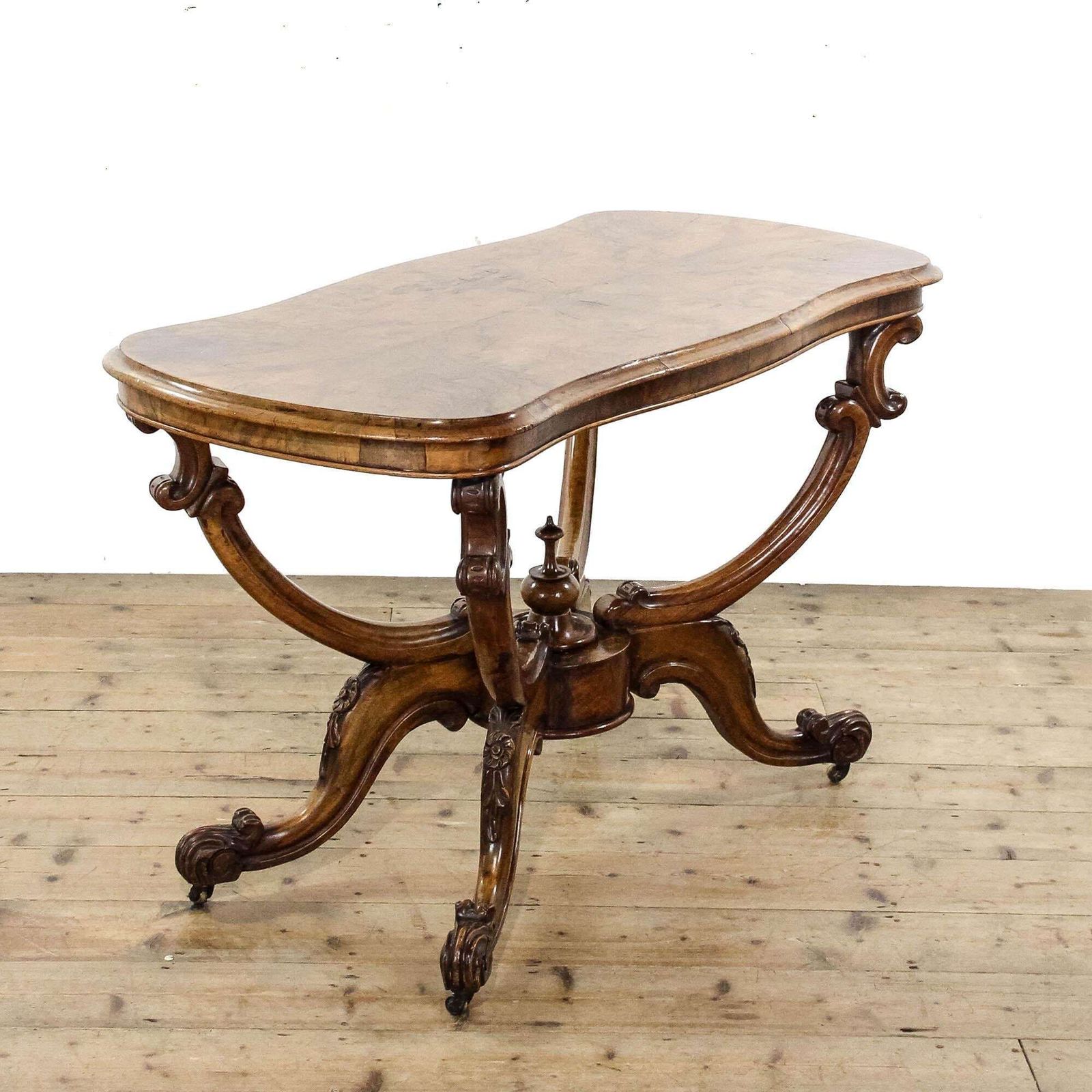 Antique Victorian Walnut Serpentine Centre Table | Antique Furniture | Edwardian Antiques | Centre Table | Tables