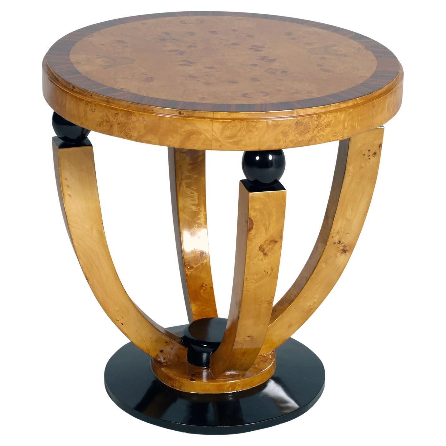 Art Deco Round Side Table By Palazzi Dell'arte, Cantù