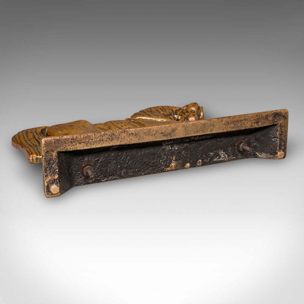 Home Fixtures Antique Horse Doorstop, English, Brass, Equine Door Keeper, Victorian, C.1880 photo