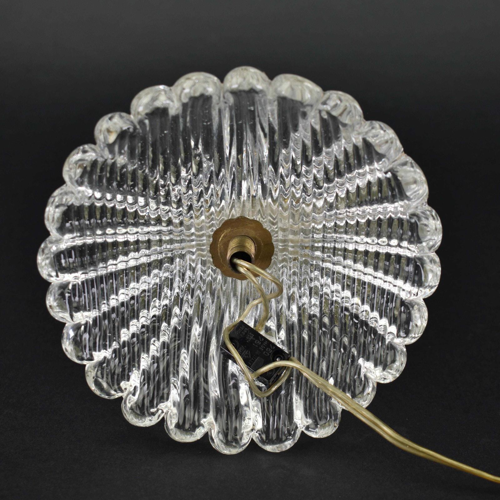 photo for sale Barovier & Toso Murano Glass Table Lamp Light | Vintage Mid Century Accent Bedside Leaf Clear Italian Venetian 1950s Venini | Retro