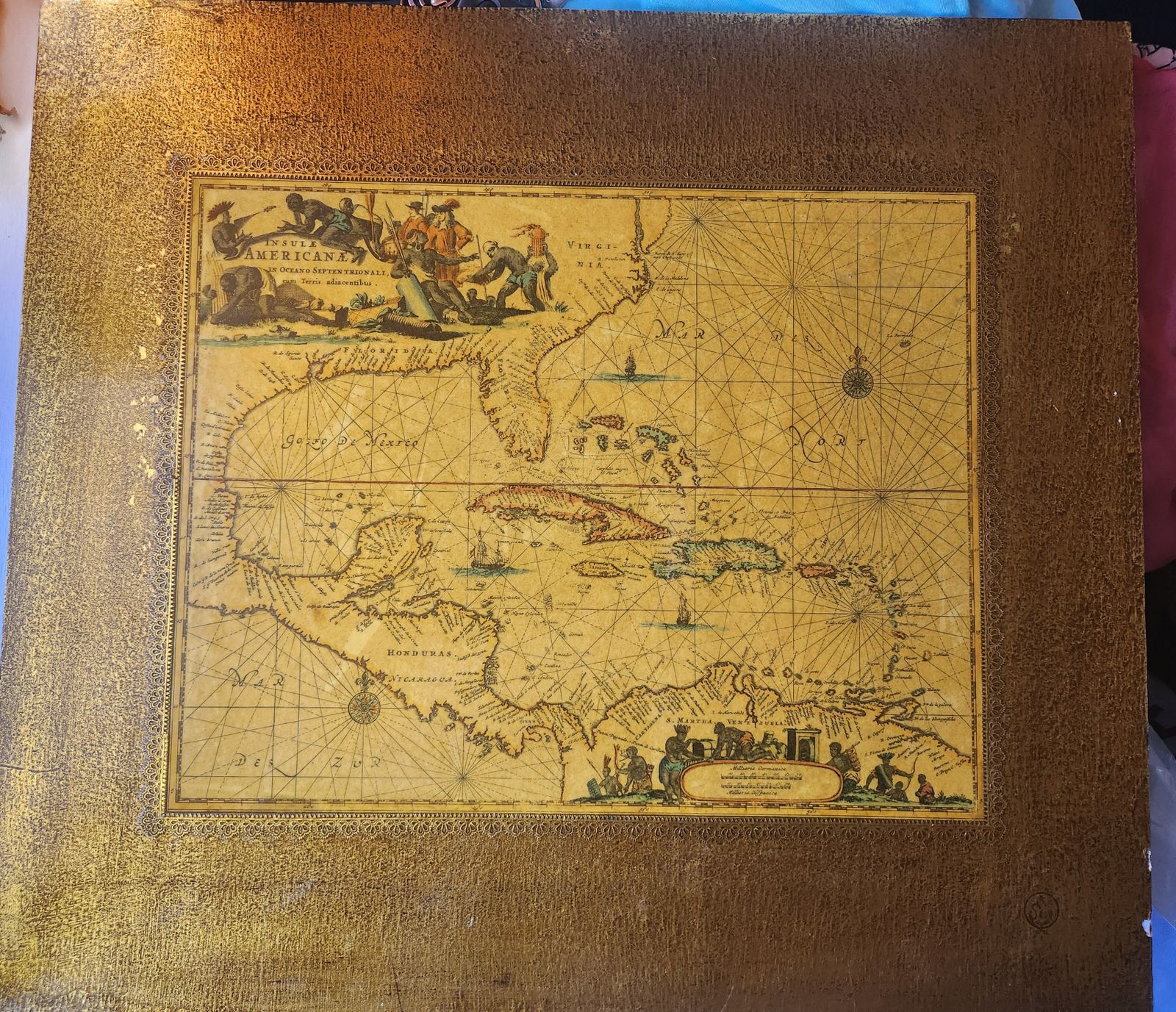 Map Of The West Indies 1670 By John Ogilby photo 289.0