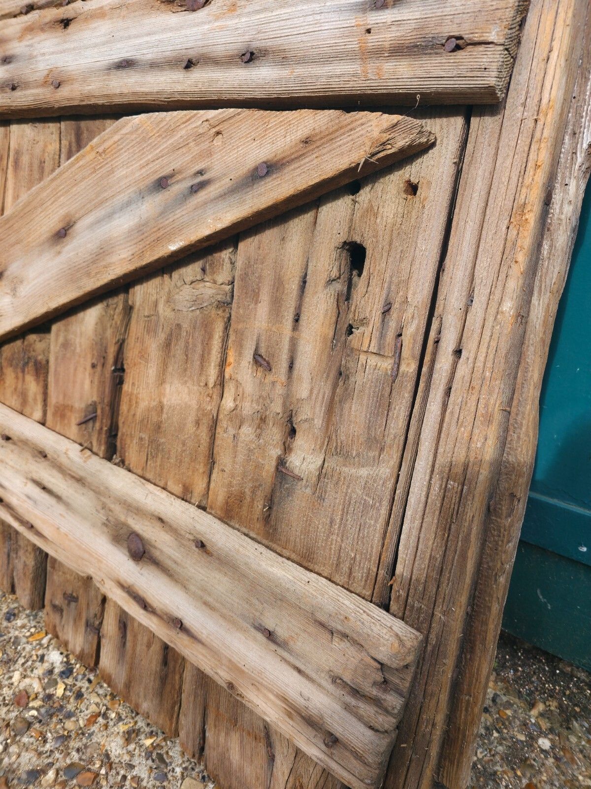 Pair Vintage Wabi Sabi French Wooden Barn Stable Doors photo for sale