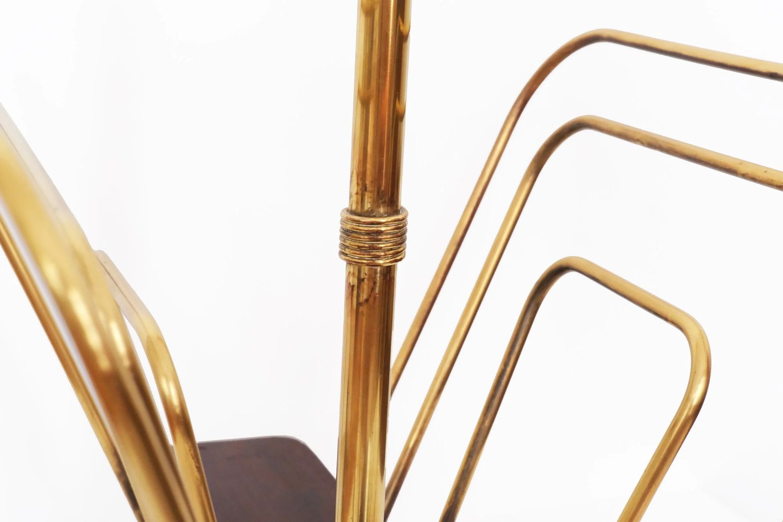 Home Decor 20th Century Magazine Rack In Brass & Wood By French Designer Jacques Adnet photo